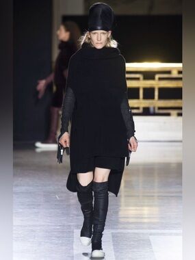 RICK OWENS AW14 Archive Runway Avantgarde Leather Sock Knee High Ramones